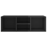 Shoe Storage Bench High Gloss Black 105x35x35 cm Engineered Wood - Top-Down View