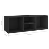 Shoe Storage Bench High Gloss Black 105x35x35 cm Engineered Wood - Rear View