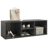 Shoe Storage Bench High Gloss Grey 105x35x35 cm Engineered Wood - Side View