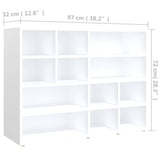 Side Cabinet White 97x32x72 cm Engineered Wood - Rear View