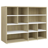Side Cabinet White and Sonoma Oak 97x32x72 cm Engineered Wood
