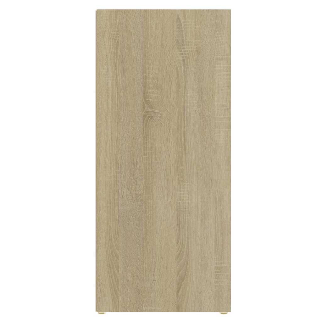 Side Cabinet White and Sonoma Oak 97x32x72 cm Engineered Wood