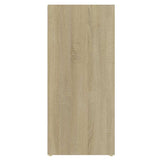 Side Cabinet White and Sonoma Oak 97x32x72 cm Engineered Wood