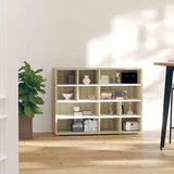 Side Cabinet White and Sonoma Oak 97x32x72 cm Engineered Wood
