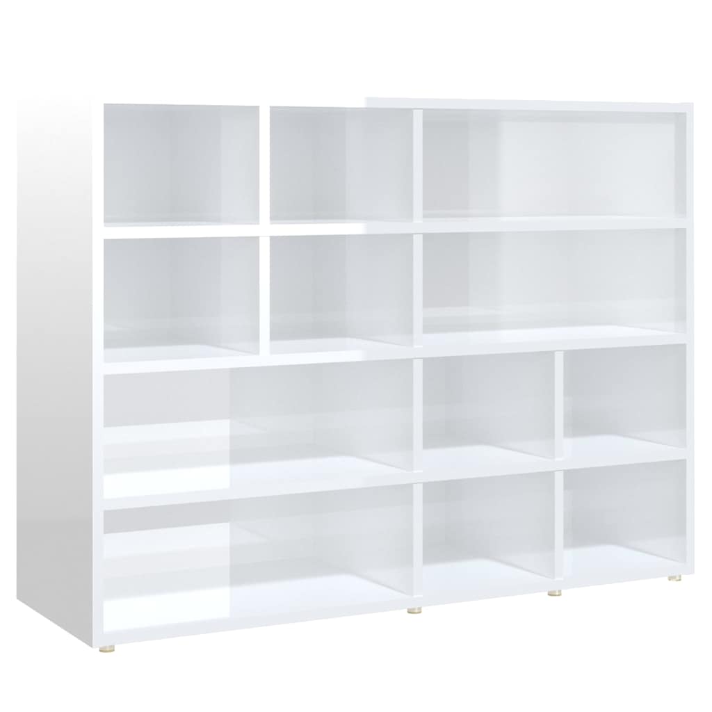 Side Cabinet High Gloss White 97x32x72 cm Engineered Wood