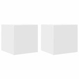 Wall Mounted TV Cabinets 2 pcs White 30.5x30x30 cm - Front View