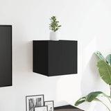 Wall Mounted TV Cabinet Black 30.5x30x30 cm - Side View