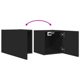 Wall Mounted TV Cabinet Black 30.5x30x30 cm - Close-Up Angle