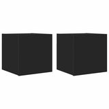 Wall Mounted TV Cabinets 2 pcs Black 30.5x30x30 cm - Front View