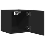 Wall Mounted TV Cabinets 2 pcs Black 30.5x30x30 cm - Extra Image