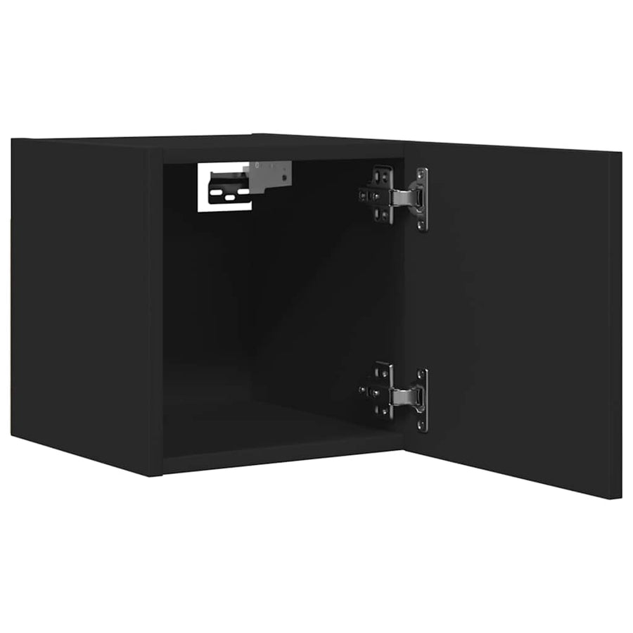 Wall Mounted TV Cabinets 2 pcs Black 30.5x30x30 cm