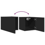 Wall Mounted TV Cabinets 4 pcs Black 30.5x30x30 cm - Close-Up Angle