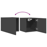 Wall Mounted TV Cabinet Grey 30.5x30x30 cm - Close-Up Angle