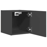 Wall Mounted TV Cabinet Grey 30.5x30x30 cm - Low Angle
