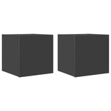 Wall Mounted TV Cabinets 2 pcs Grey 30.5x30x30 cm - Front View