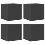 Wall Mounted TV Cabinets 4 pcs Grey 30.5x30x30 cm - Front View