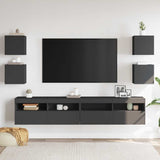 Wall Mounted TV Cabinets 4 pcs Grey 30.5x30x30 cm - Side View