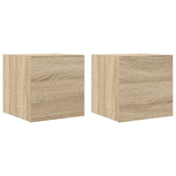Wall Mounted TV Cabinets 2 pcs Sonoma Oak 30.5x30x30 cm - Front View
