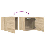 Wall Mounted TV Cabinets 2 pcs Sonoma Oak 30.5x30x30 cm - Low Angle
