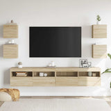 Wall Mounted TV Cabinets 4 pcs Sonoma Oak 30.5x30x30 cm - Side View