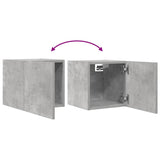 Wall Mounted TV Cabinet Concrete Grey 30.5x30x30 cm - Close-Up Angle