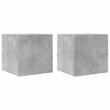 Wall Mounted TV Cabinets 2 pcs Concrete Grey 30.5x30x30 cm - Front View