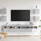 Wall Mounted TV Cabinets 4 pcs Concrete Grey 30.5x30x30 cm - Side View
