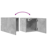 Wall Mounted TV Cabinets 4 pcs Concrete Grey 30.5x30x30 cm - Close-Up Angle