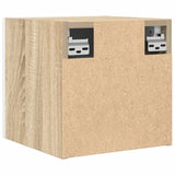Wall Mounted TV Cabinet White and Sonoma Oak 30.5x30x30 cm - Rear View