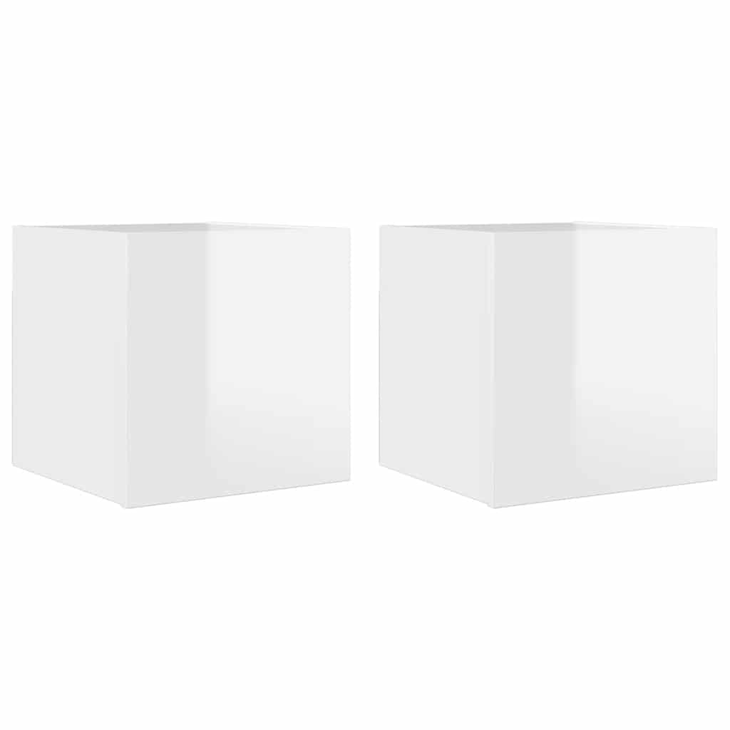 Wall Mounted TV Cabinets 2 pcs High Gloss White 30.5x30x30 cm