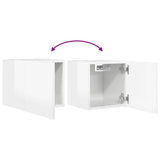 Wall Mounted TV Cabinets 2 pcs High Gloss White 30.5x30x30 cm - Low Angle