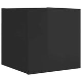 Wall Mounted TV Cabinet High Gloss Black 30.5x30x30 cm - Front View
