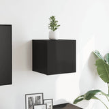Wall Mounted TV Cabinet High Gloss Black 30.5x30x30 cm - Side View
