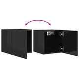Wall Mounted TV Cabinets 2 pcs High Gloss Black 30.5x30x30 cm - Low Angle