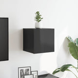 Wall Mounted TV Cabinet High Gloss Grey 30.5x30x30 cm - Side View