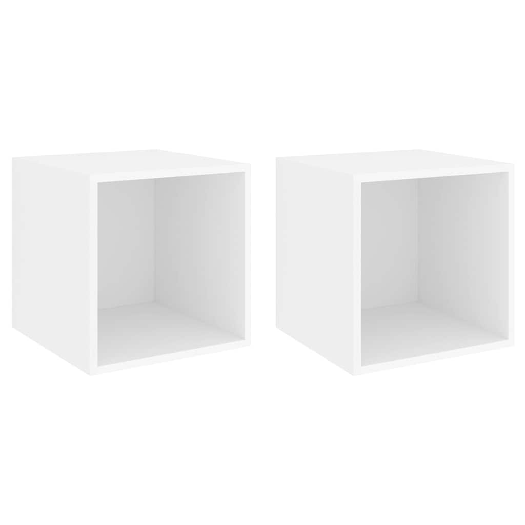 Wall Cabinets 2 pcs White 37x37x37 cm Engineered Wood