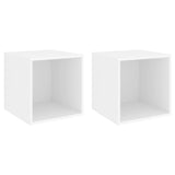 Wall Cabinets 2 pcs White 37x37x37 cm Engineered Wood - Front View