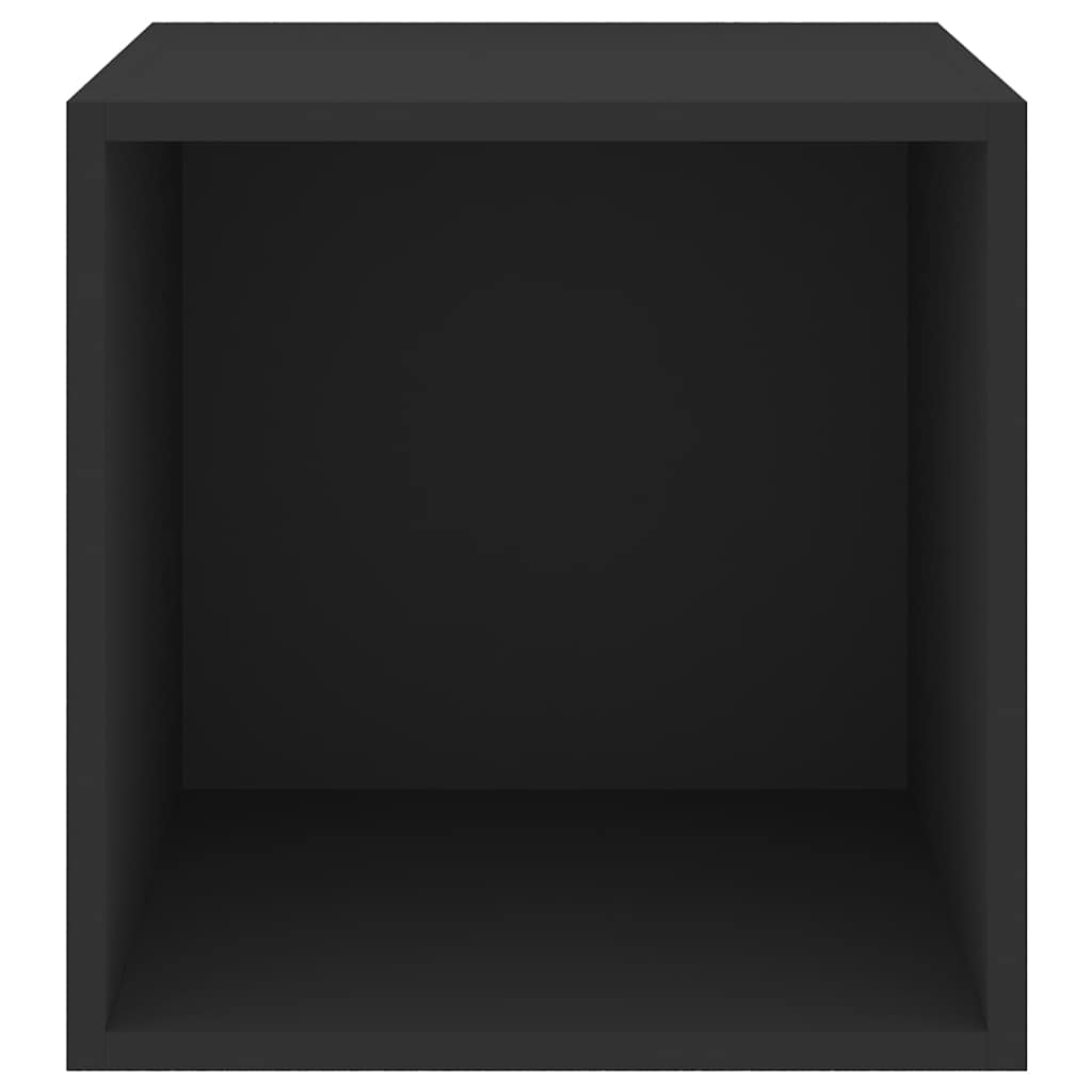 Wall Cabinets 2 pcs Black 37x37x37 cm Engineered Wood