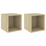 Wall Cabinets 2 pcs Sonoma Oak 37x37x37 cm Engineered Wood - Front View
