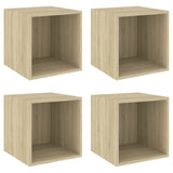 Wall Cabinets 4 pcs Sonoma Oak 37x37x37 cm Engineered Wood - Front View