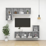 Wall Cabinet Concrete Grey 37x37x37 cm Engineered Wood - Low Angle