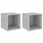 Wall Cabinets 2 pcs Concrete Grey 37x37x37 cm Engineered Wood