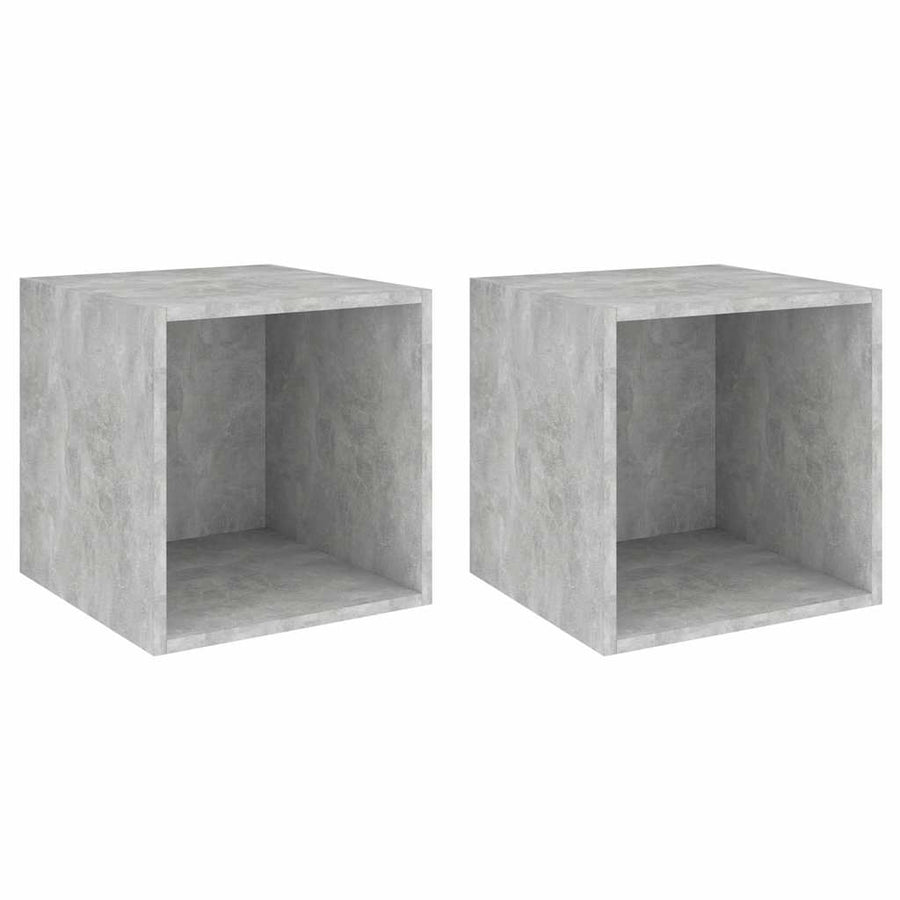 Wall Cabinets 2 pcs Concrete Grey 37x37x37 cm Engineered Wood