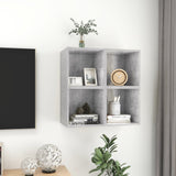 Wall Cabinets 4 pcs Concrete Grey 37x37x37 cm Engineered Wood - Side View