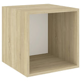 Wall Cabinet White and Sonoma Oak 37x37x37 cm Engineered Wood - Front View