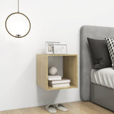 Wall Cabinet White and Sonoma Oak 37x37x37 cm Engineered Wood - 45-Degree Angle