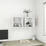 Wall Cabinet High Gloss White 37x37x37 cm Engineered Wood - Rear View