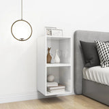 Wall Cabinets 2 pcs High Gloss White 37x37x37 cm Engineered Wood - Side View