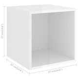 Wall Cabinets 2 pcs High Gloss White 37x37x37 cm Engineered Wood - Extra Image