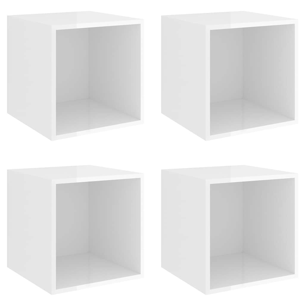 Wall Cabinets 4 pcs High Gloss White 37x37x37 cm Engineered Wood